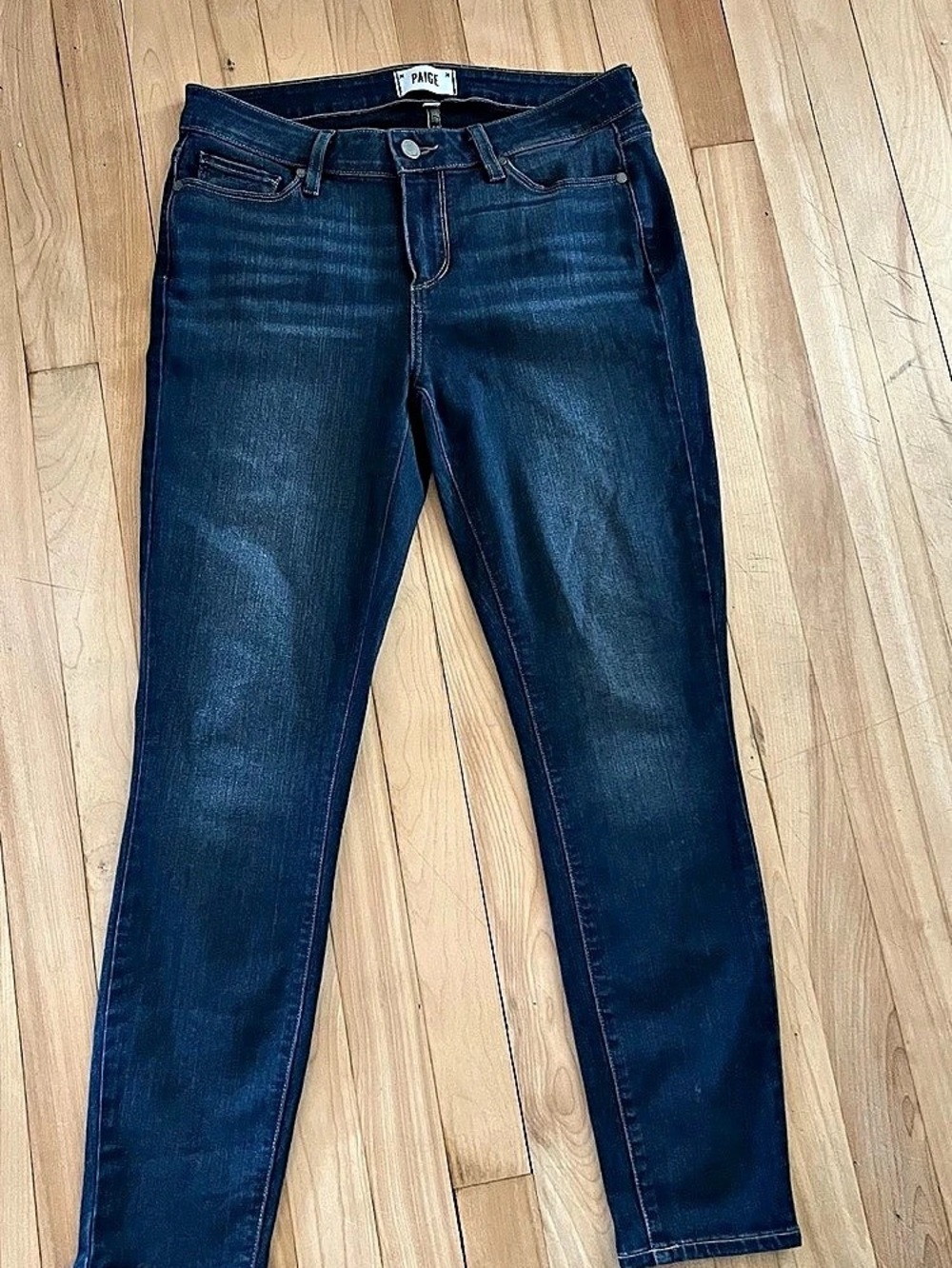 Paige Verdugo Ankle Skinny Jeans Dark Blue Denim Waist size 29